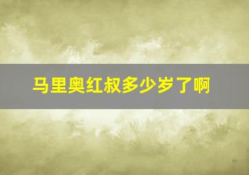 马里奥红叔多少岁了啊