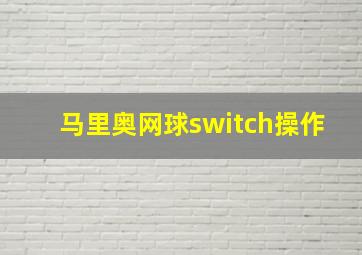 马里奥网球switch操作