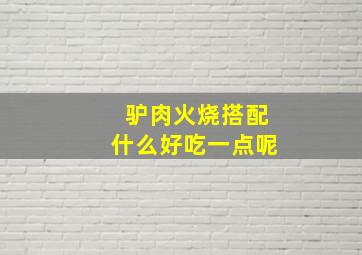 驴肉火烧搭配什么好吃一点呢