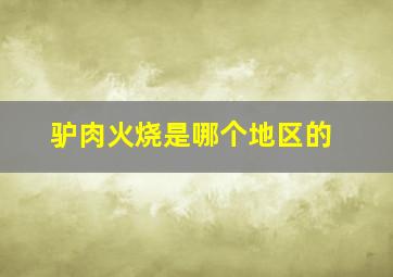 驴肉火烧是哪个地区的