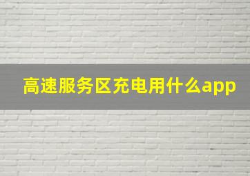 高速服务区充电用什么app