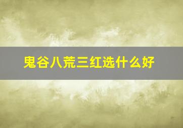 鬼谷八荒三红选什么好