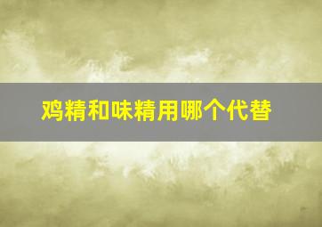 鸡精和味精用哪个代替