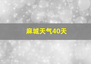 麻城天气40天