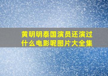 黄明明泰国演员还演过什么电影呢图片大全集