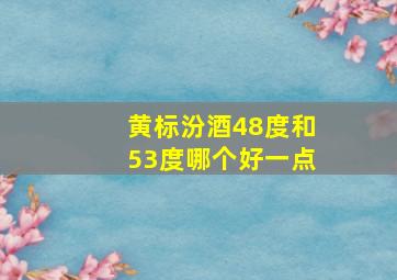 黄标汾酒48度和53度哪个好一点