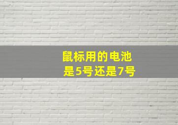 鼠标用的电池是5号还是7号