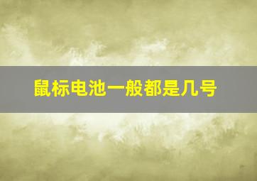 鼠标电池一般都是几号