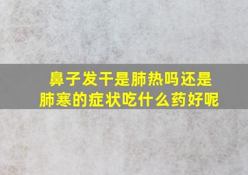 鼻子发干是肺热吗还是肺寒的症状吃什么药好呢