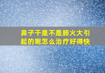 鼻子干是不是肺火大引起的呢怎么治疗好得快