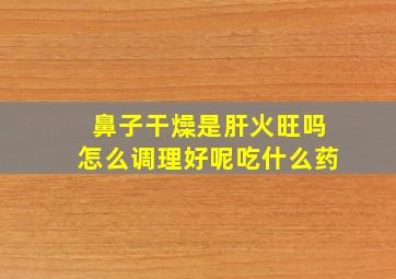 鼻子干燥是肝火旺吗怎么调理好呢吃什么药