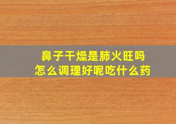 鼻子干燥是肺火旺吗怎么调理好呢吃什么药