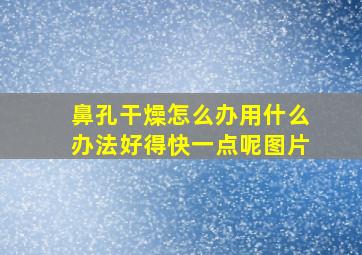 鼻孔干燥怎么办用什么办法好得快一点呢图片