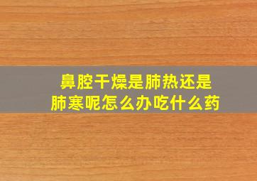 鼻腔干燥是肺热还是肺寒呢怎么办吃什么药