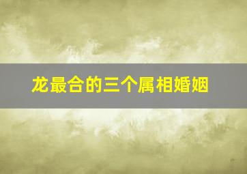 龙最合的三个属相婚姻