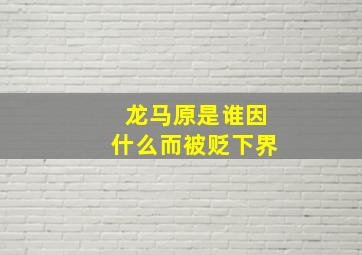 龙马原是谁因什么而被贬下界