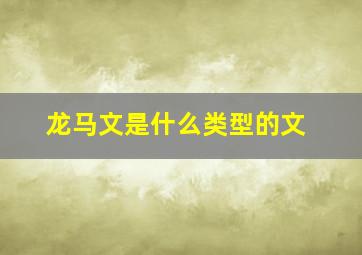 龙马文是什么类型的文