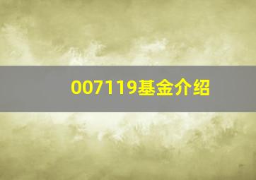 007119基金介绍