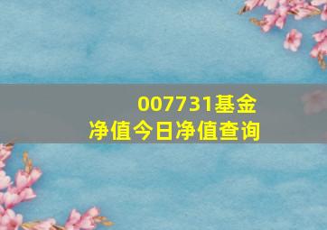 007731基金净值今日净值查询