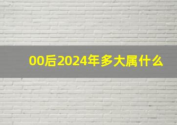 00后2024年多大属什么