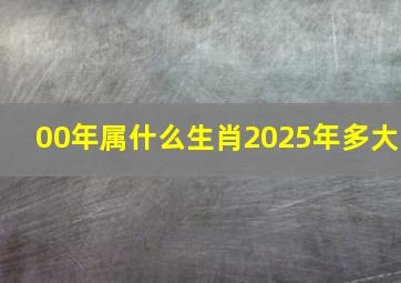 00年属什么生肖2025年多大