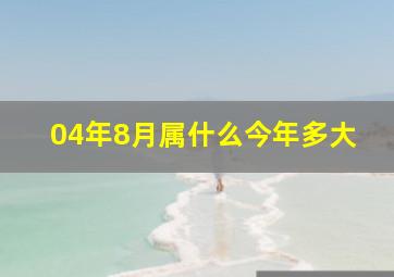 04年8月属什么今年多大