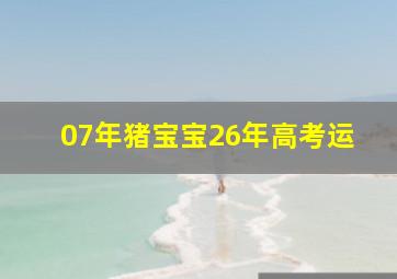 07年猪宝宝26年高考运