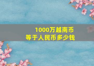 1000万越南币等于人民币多少钱