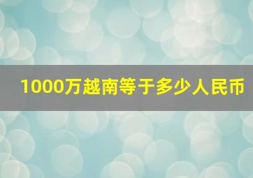 1000万越南等于多少人民币