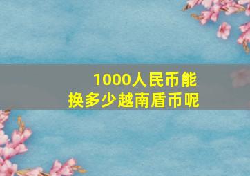 1000人民币能换多少越南盾币呢