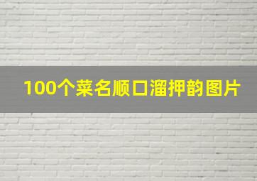 100个菜名顺口溜押韵图片