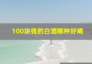 100块钱的白酒哪种好喝