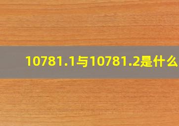 10781.1与10781.2是什么酒