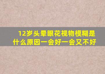 12岁头晕眼花视物模糊是什么原因一会好一会又不好