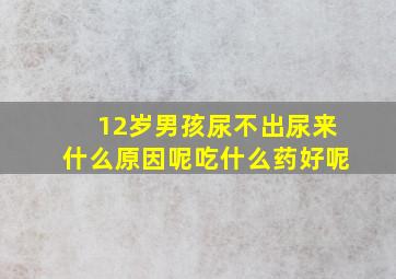 12岁男孩尿不出尿来什么原因呢吃什么药好呢