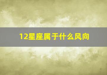 12星座属于什么风向