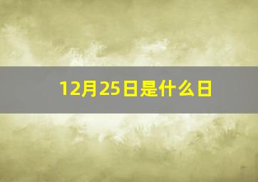 12月25日是什么日