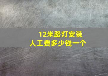 12米路灯安装人工费多少钱一个