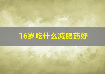 16岁吃什么减肥药好