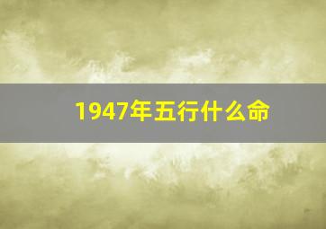 1947年五行什么命