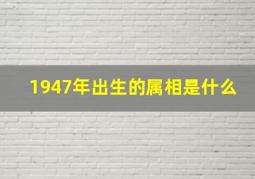 1947年出生的属相是什么