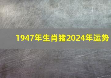 1947年生肖猪2024年运势