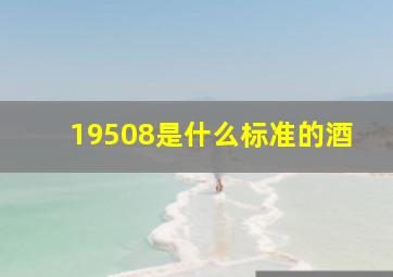 19508是什么标准的酒