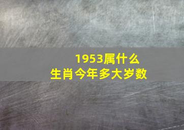 1953属什么生肖今年多大岁数