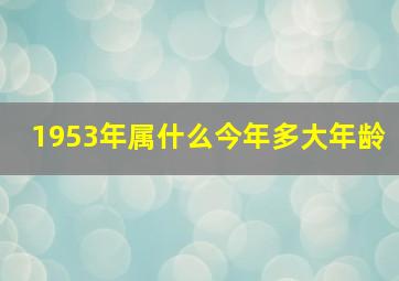 1953年属什么今年多大年龄