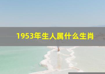 1953年生人属什么生肖