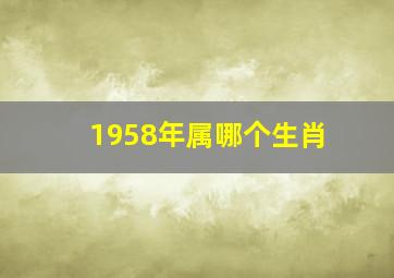 1958年属哪个生肖