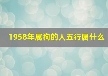 1958年属狗的人五行属什么