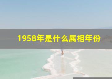 1958年是什么属相年份