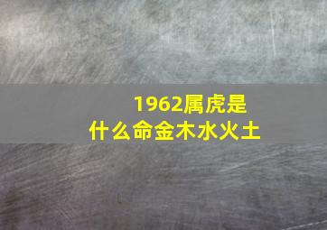 1962属虎是什么命金木水火土